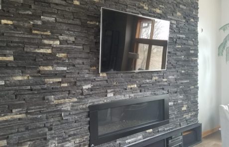 TV and Audio Install on brick fireplace