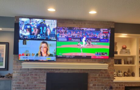 wall of tv screens